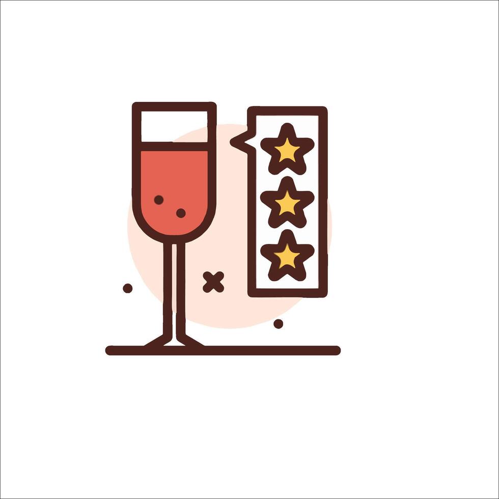 A wine glass with five stars on it vector