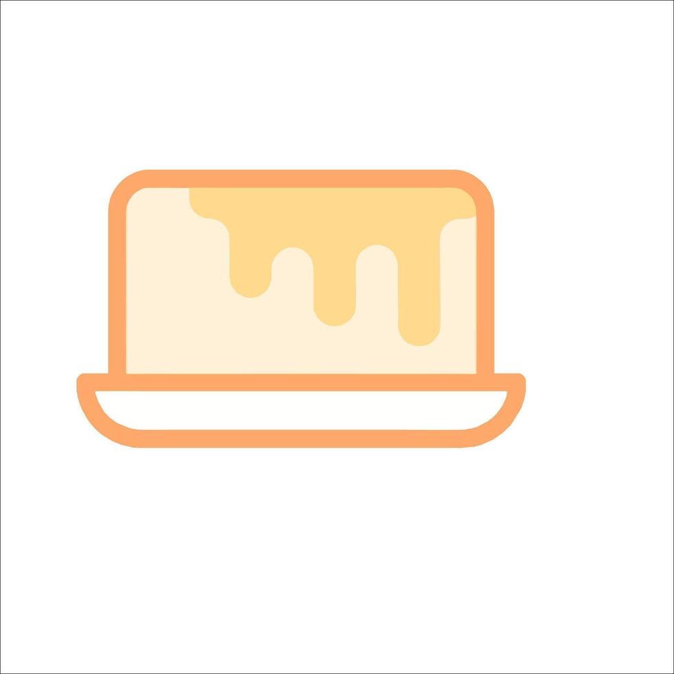 A cake with a piece of butter on top vector