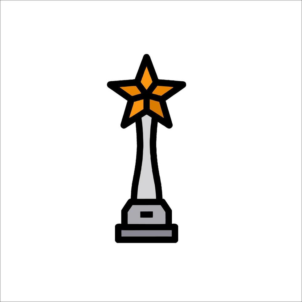 A star on a trophy icon vector