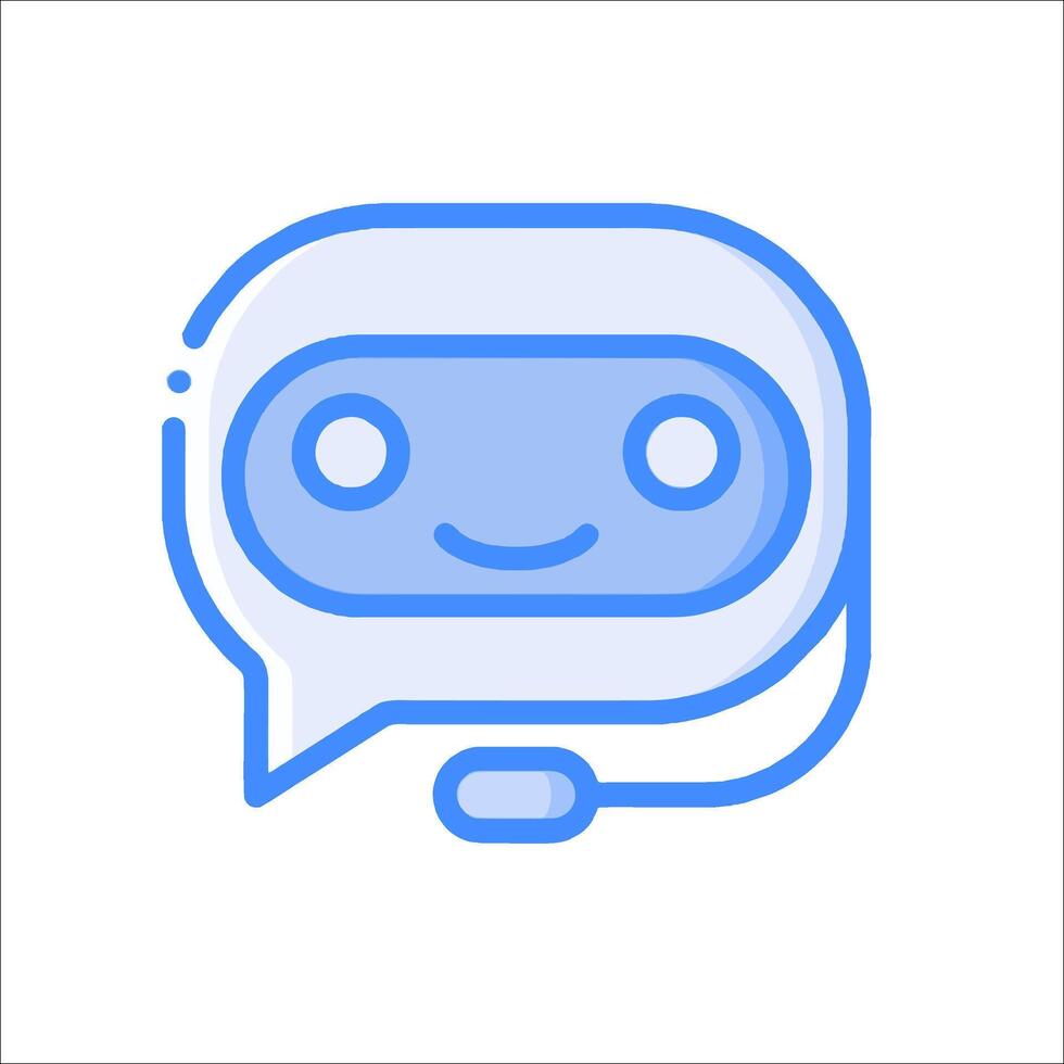 A chatbot icon with a smiley face vector