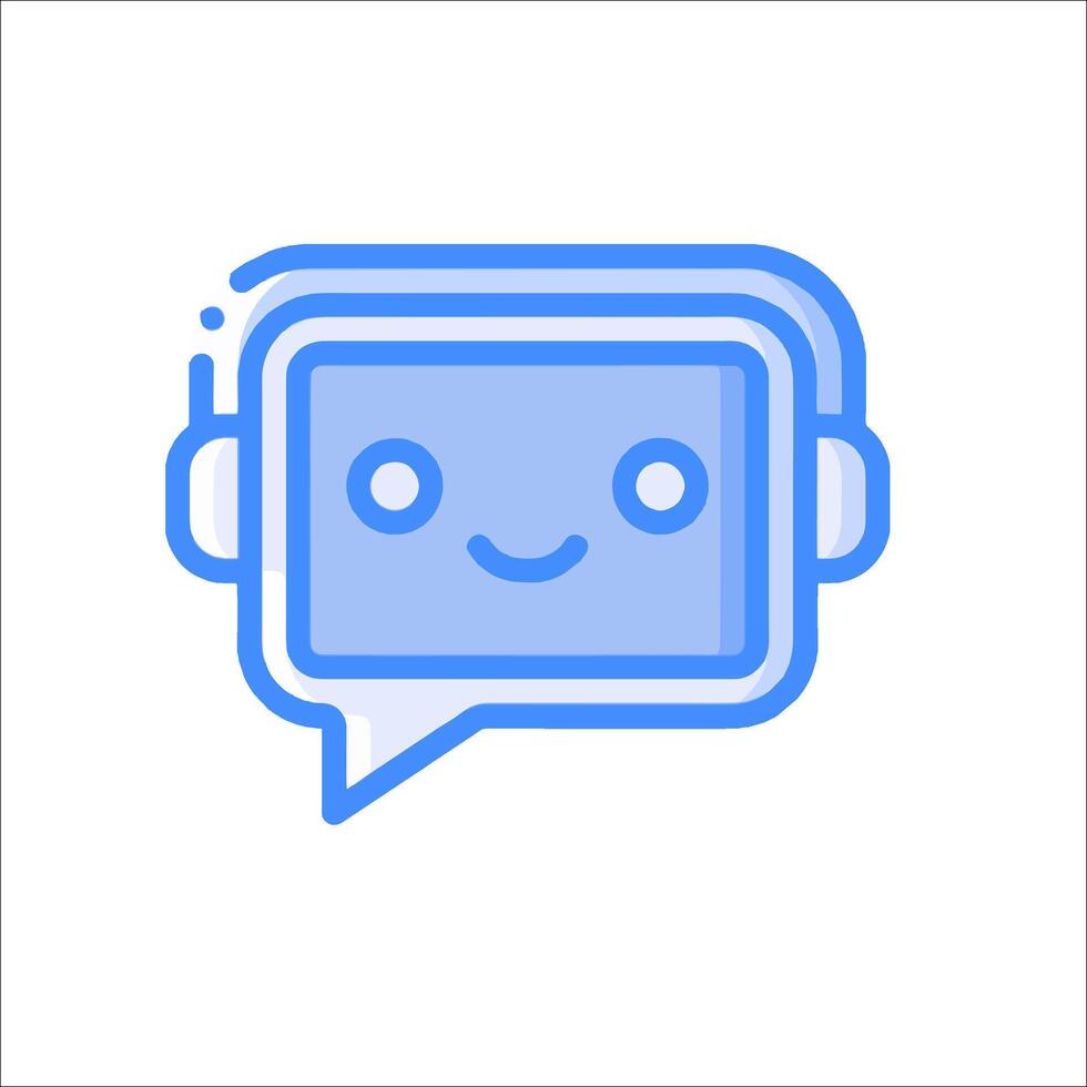 A robot with headphones on its head vector