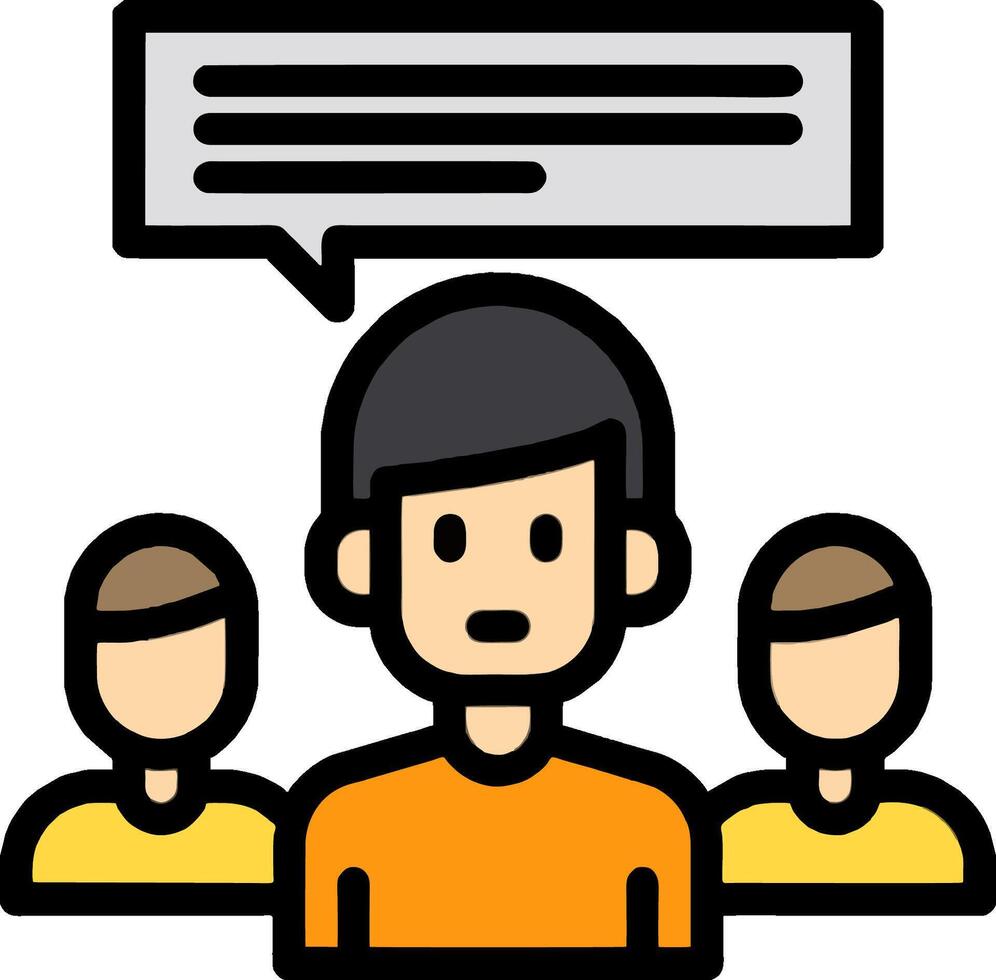 A group of people with a speech bubble above them vector