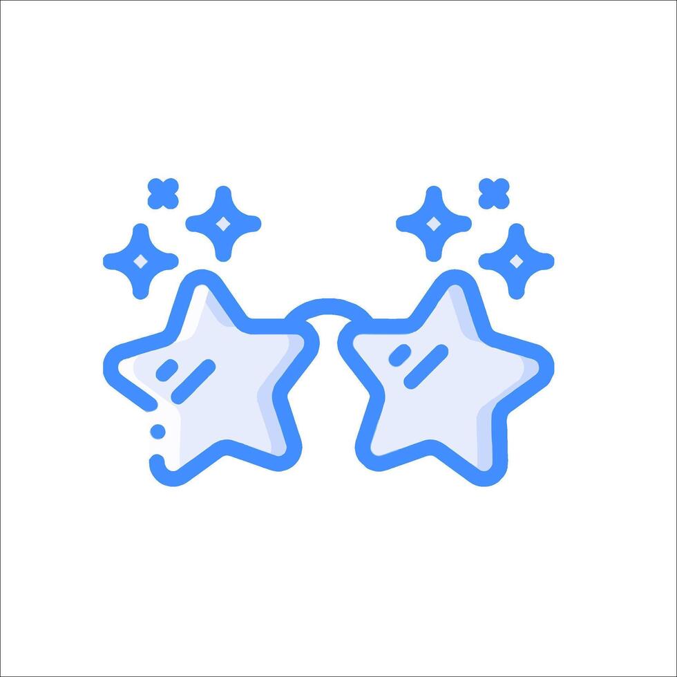 Glasses icon with stars and stars vector