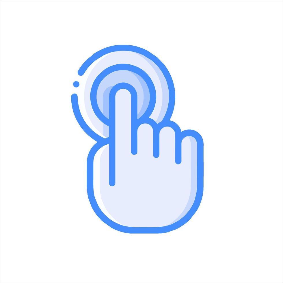 A hand pressing a button on a white background vector