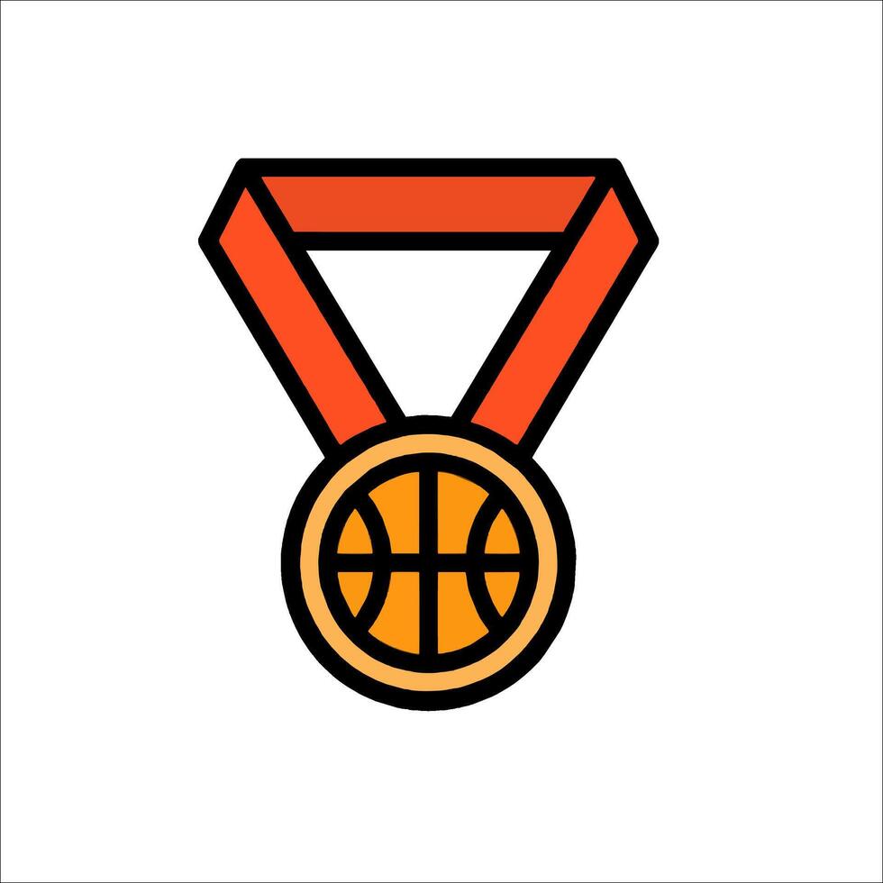 A medal with a basketball ball on it vector