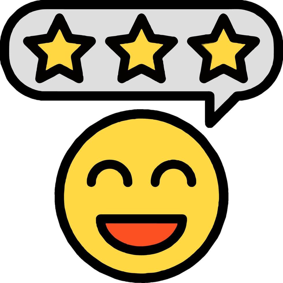A smiley face with five stars on it vector