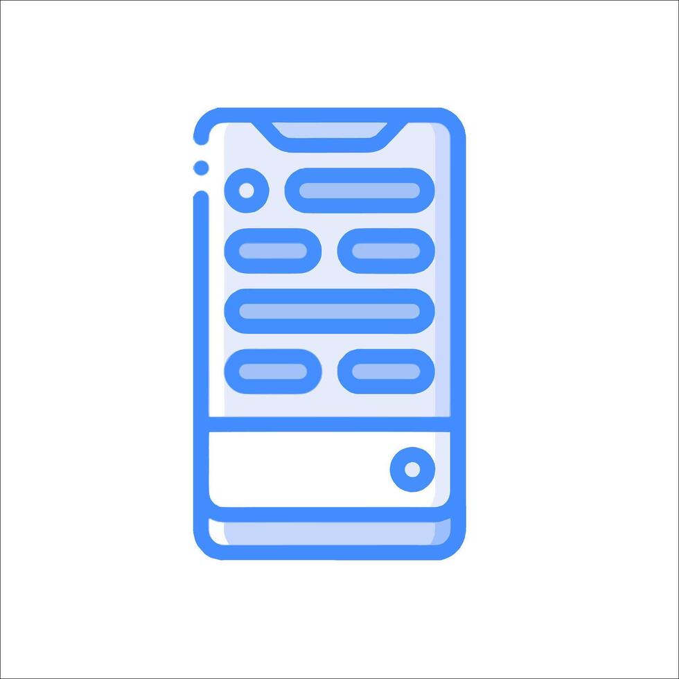 A phone icon with a blue line on it vector