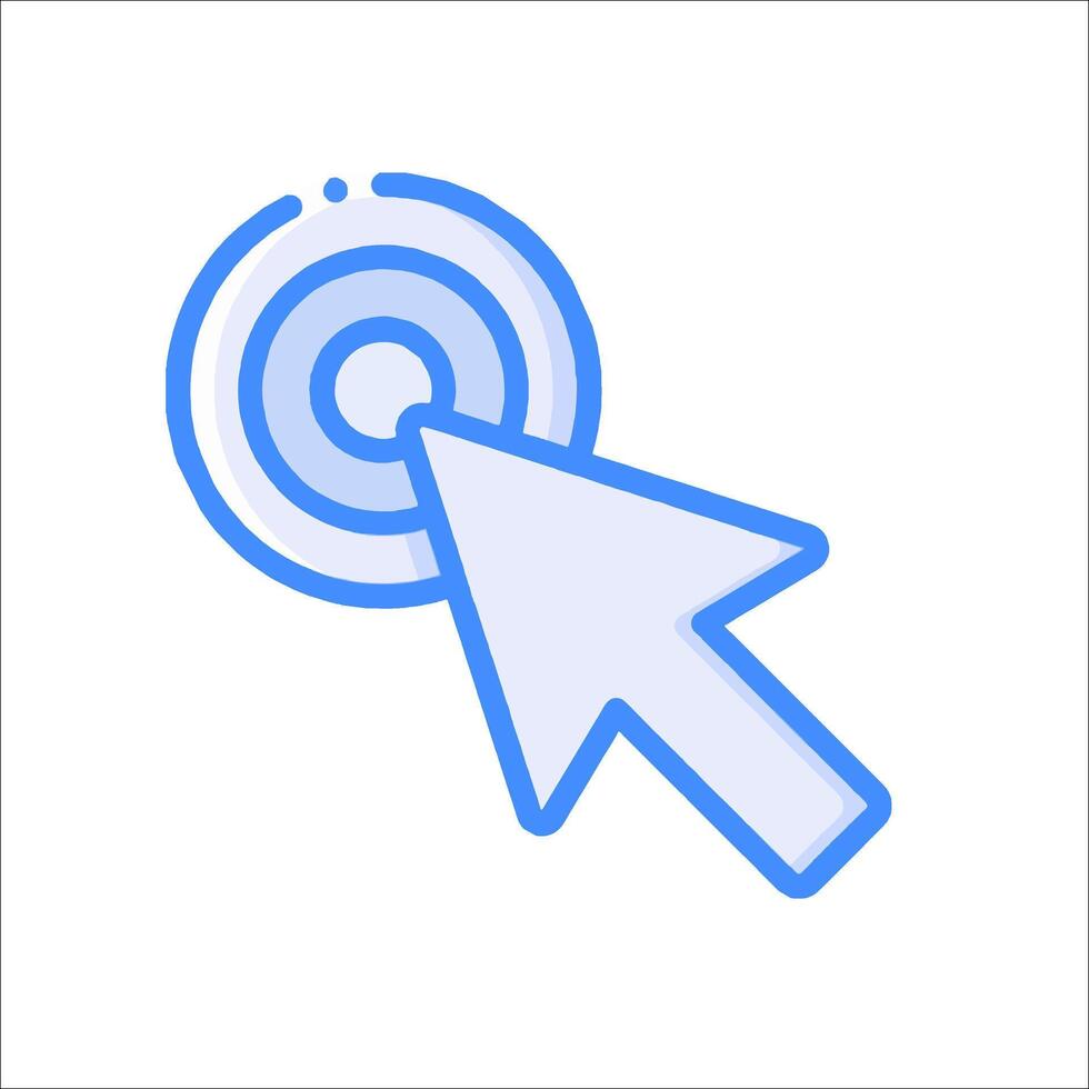 A mouse pointing at a target icon vector