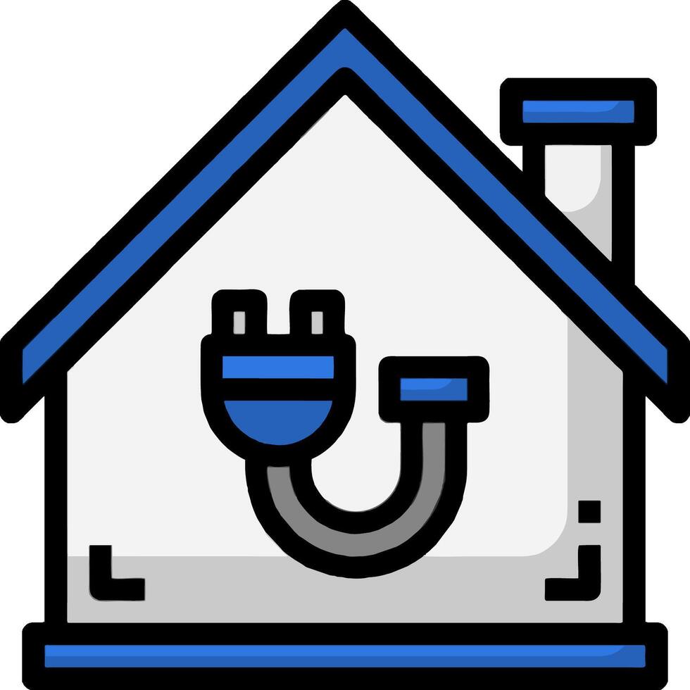 A house with a plug and a plug in the wall vector