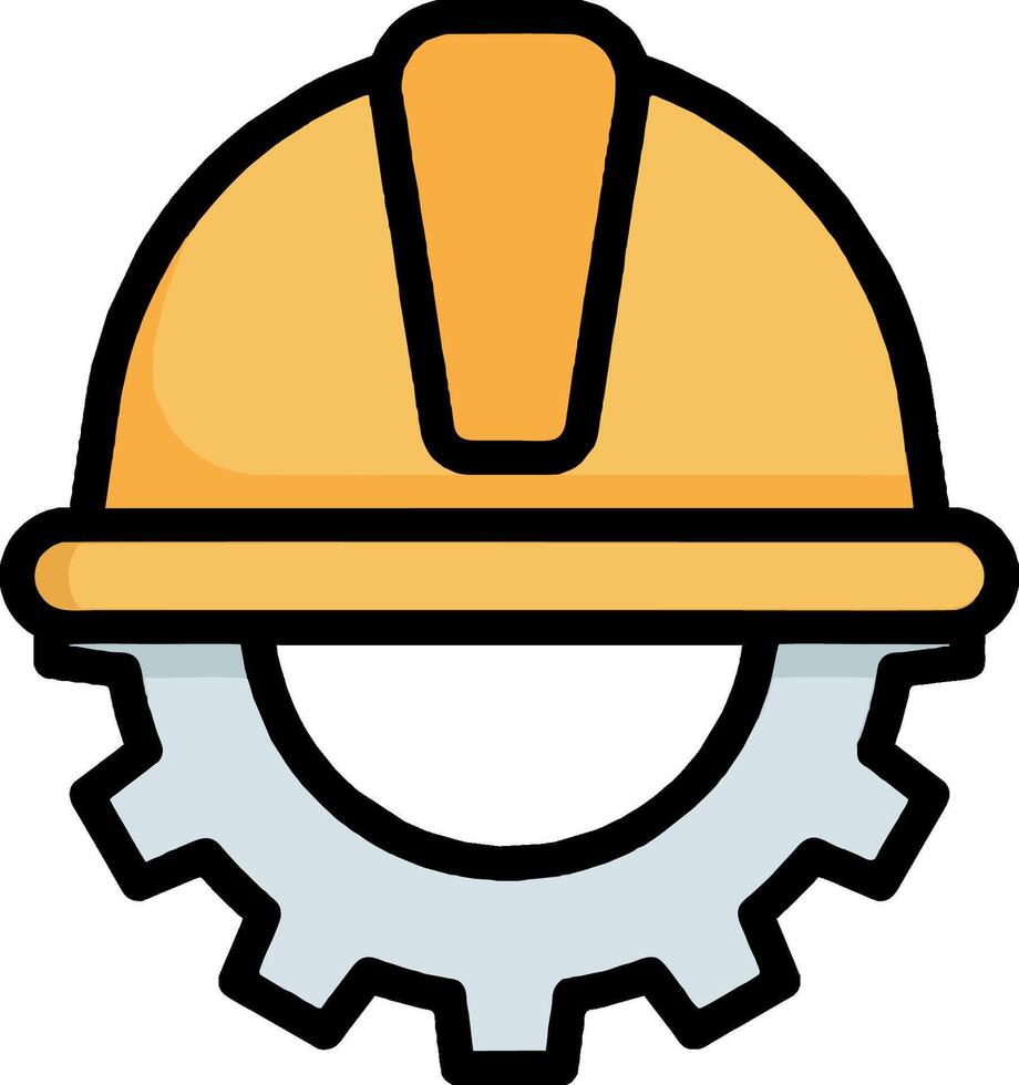 A construction helmet with gears on it vector
