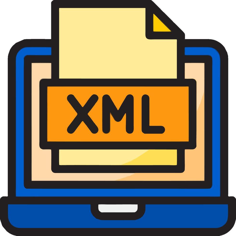 Xml file icon vector