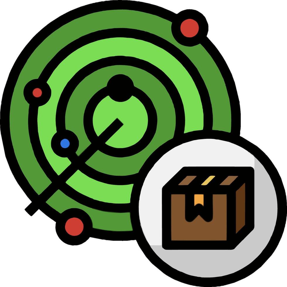 A green and black circle with a box and a compass vector