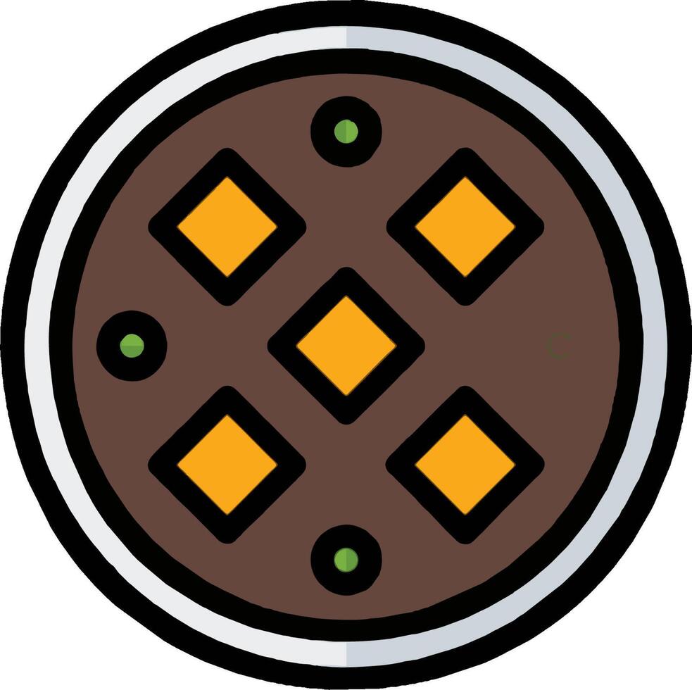 A brown and yellow square with four squares vector