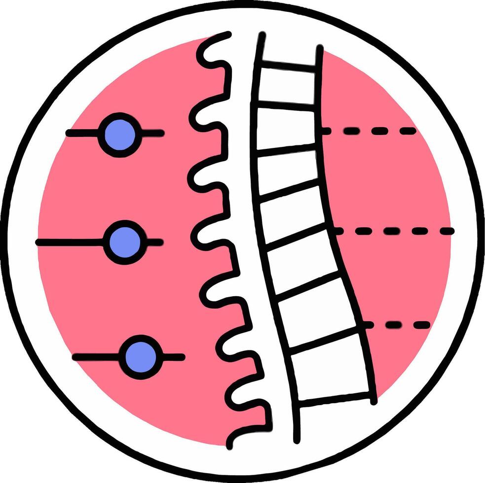 A pink and blue circle with a line of dots vector