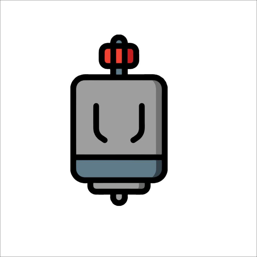A small electric motor with a red button vector
