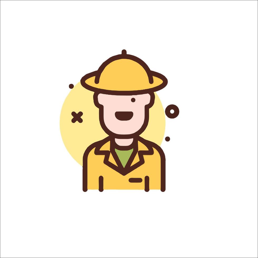 A man in a hat icon vector