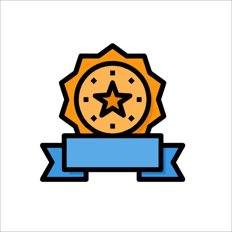 A star icon with a ribbon and a star vector