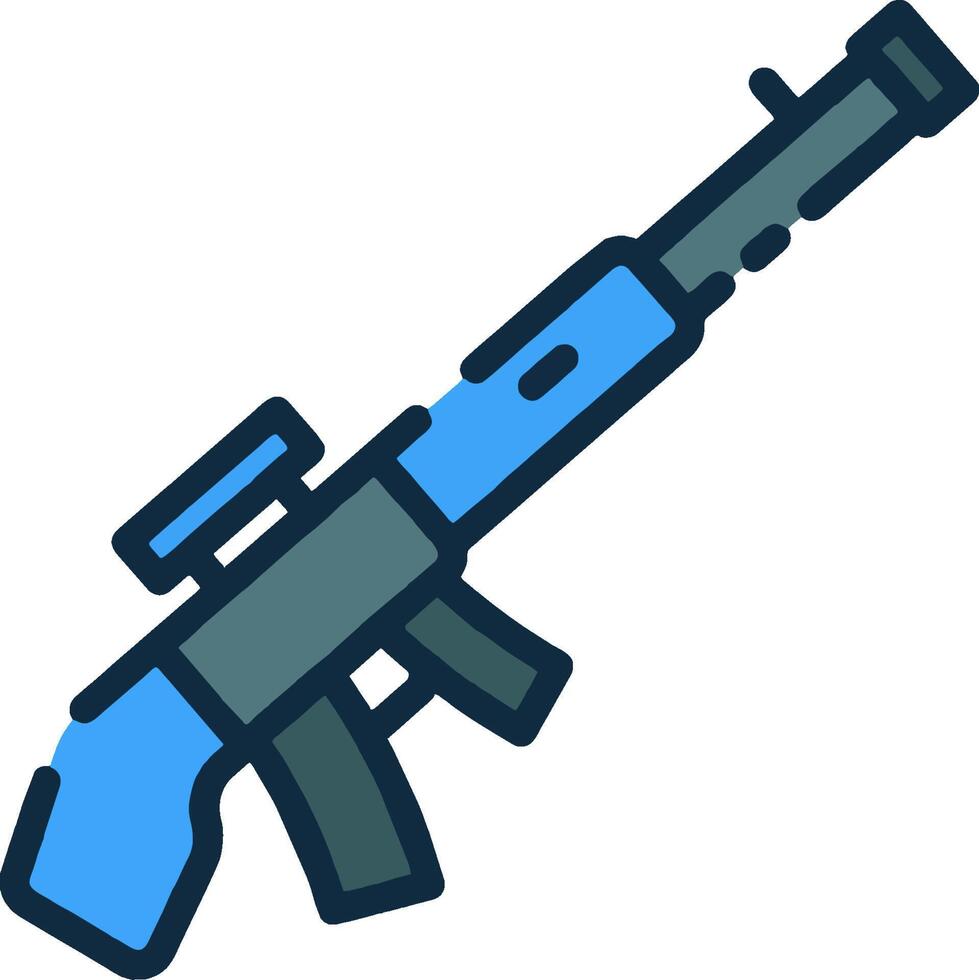 A gun with a blue handle and a blue barrel vector