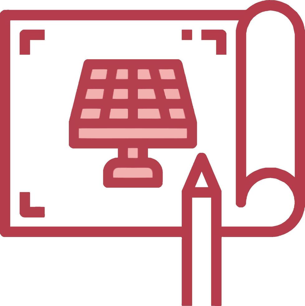 A pencil and a solar panel are on a piece of paper vector