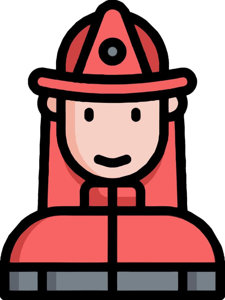 Fireman avatar icon vector