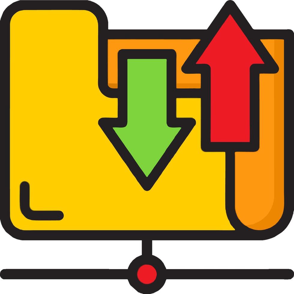 A folder with an arrow pointing up and down vector
