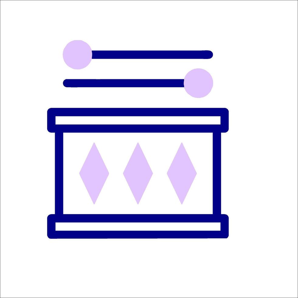 A drum icon with purple and white lines vector