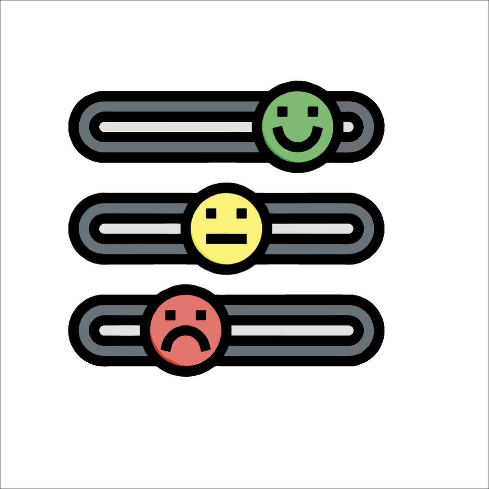 A smiley face with three different colored bars vector