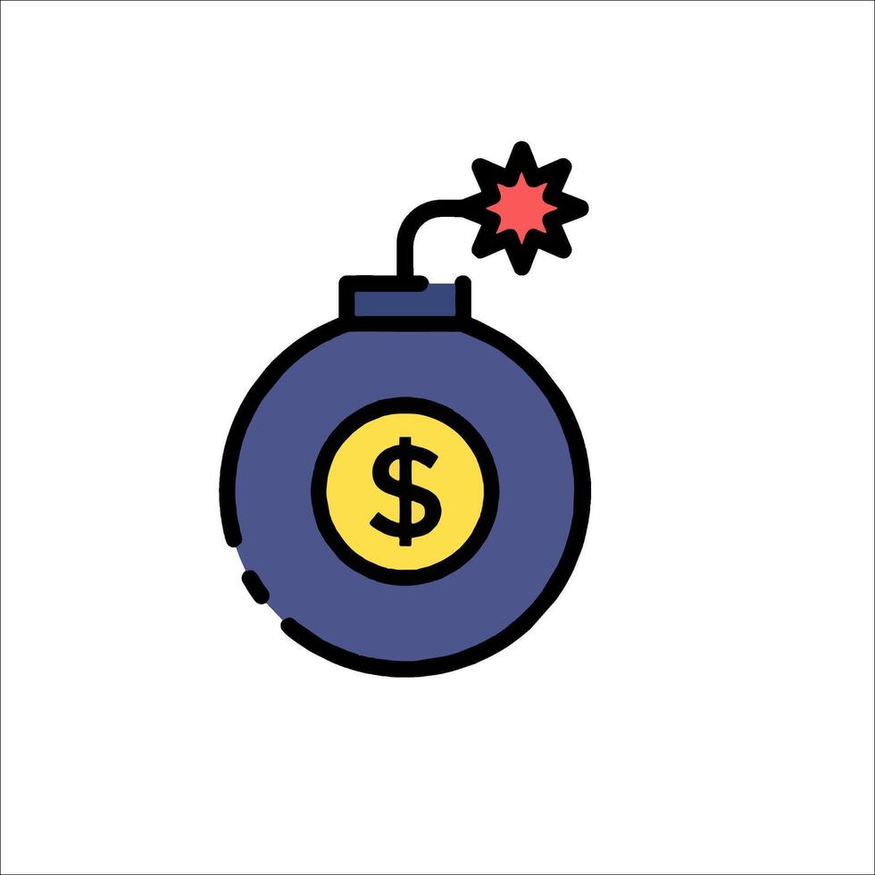 A bomb with a dollar sign on it vector