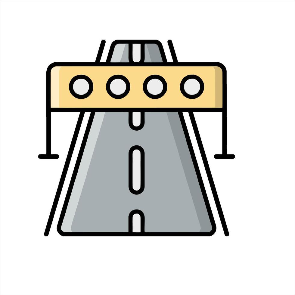 A road with a bridge over it vector