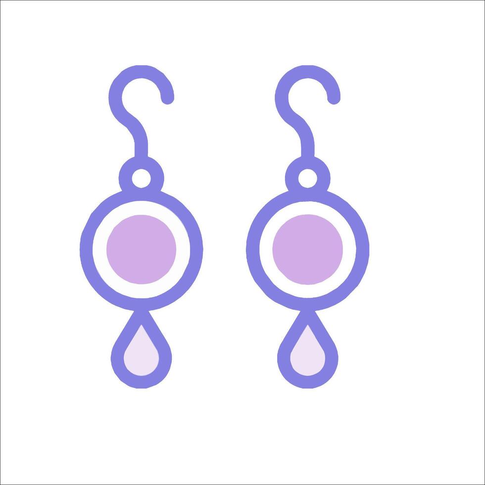A pair of purple earrings with a drop vector