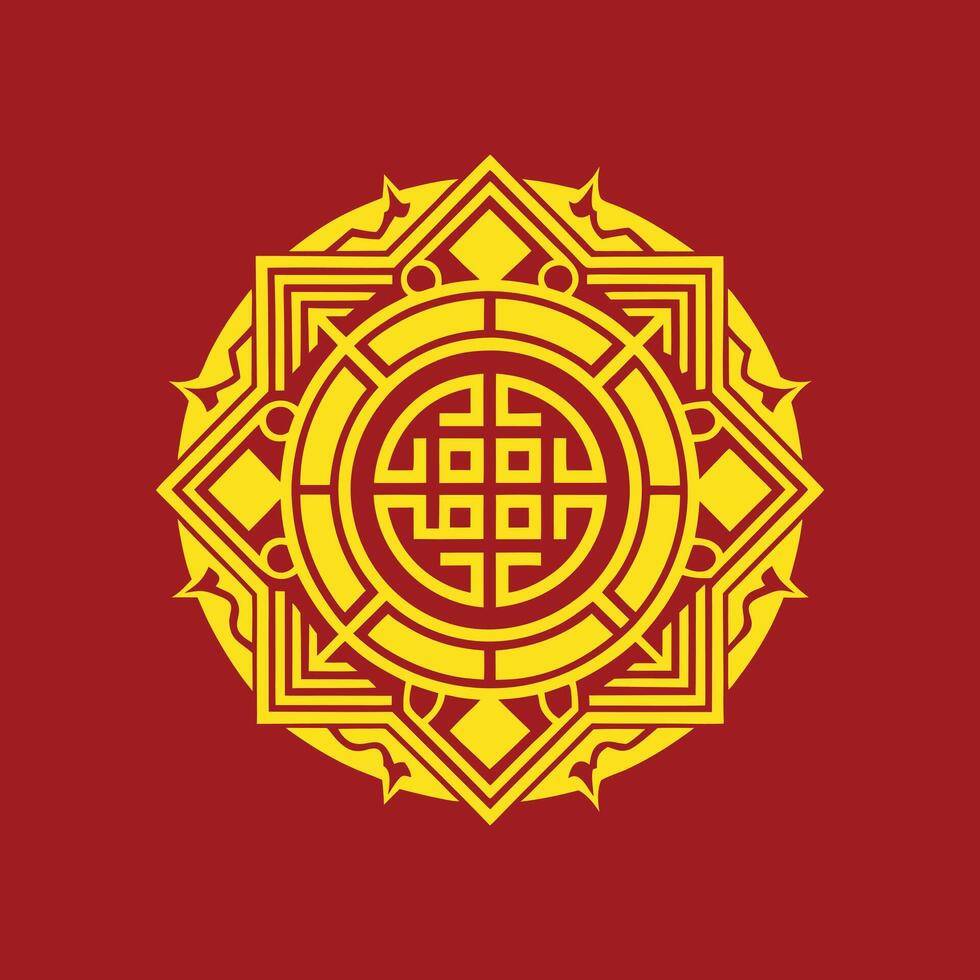 Mandala Pattern Design Decoration Illustration for Chinese New Year 2025. vector