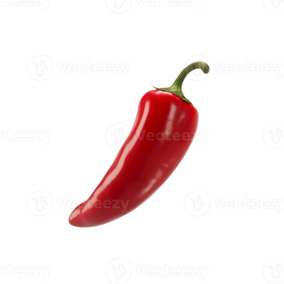 A single red chili pepper displayed on a transparent background png