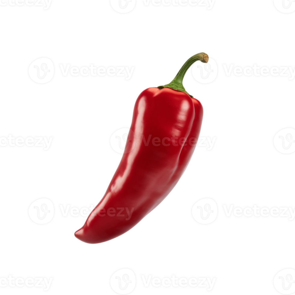 Image of a single fresh red chili on a clear background png