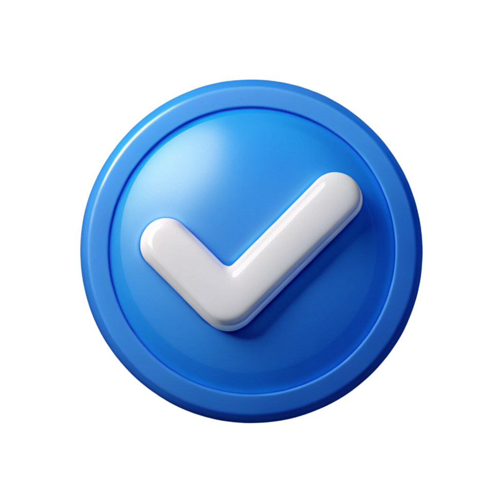 Blue circle and white check mark on it png