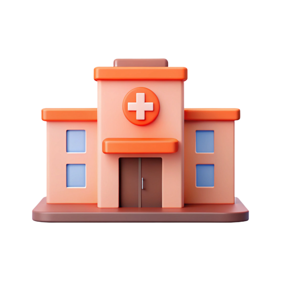 ein 3d Symbol von ein Krankenhaus Gebäude png