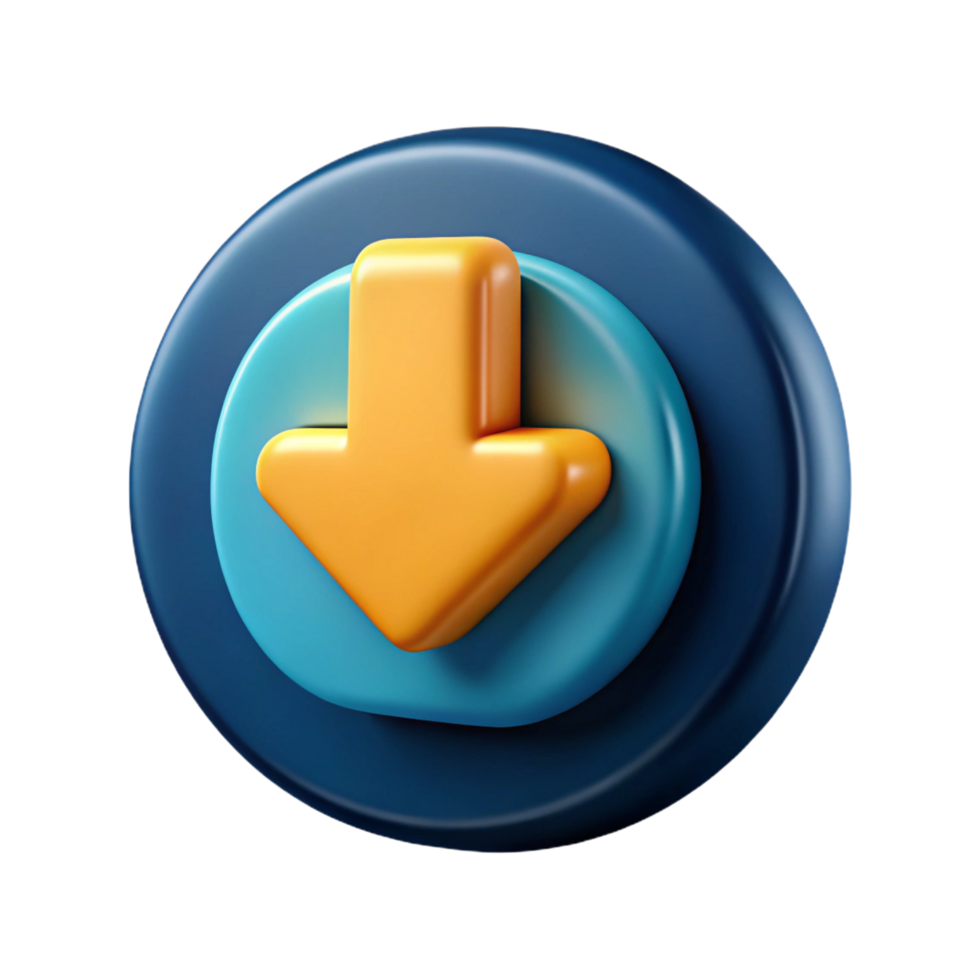 3d download button icon png