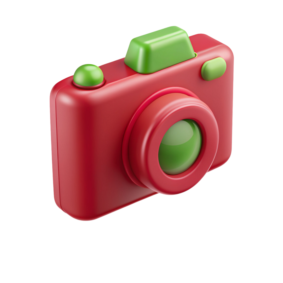 3d digital camera with green buttons on it png