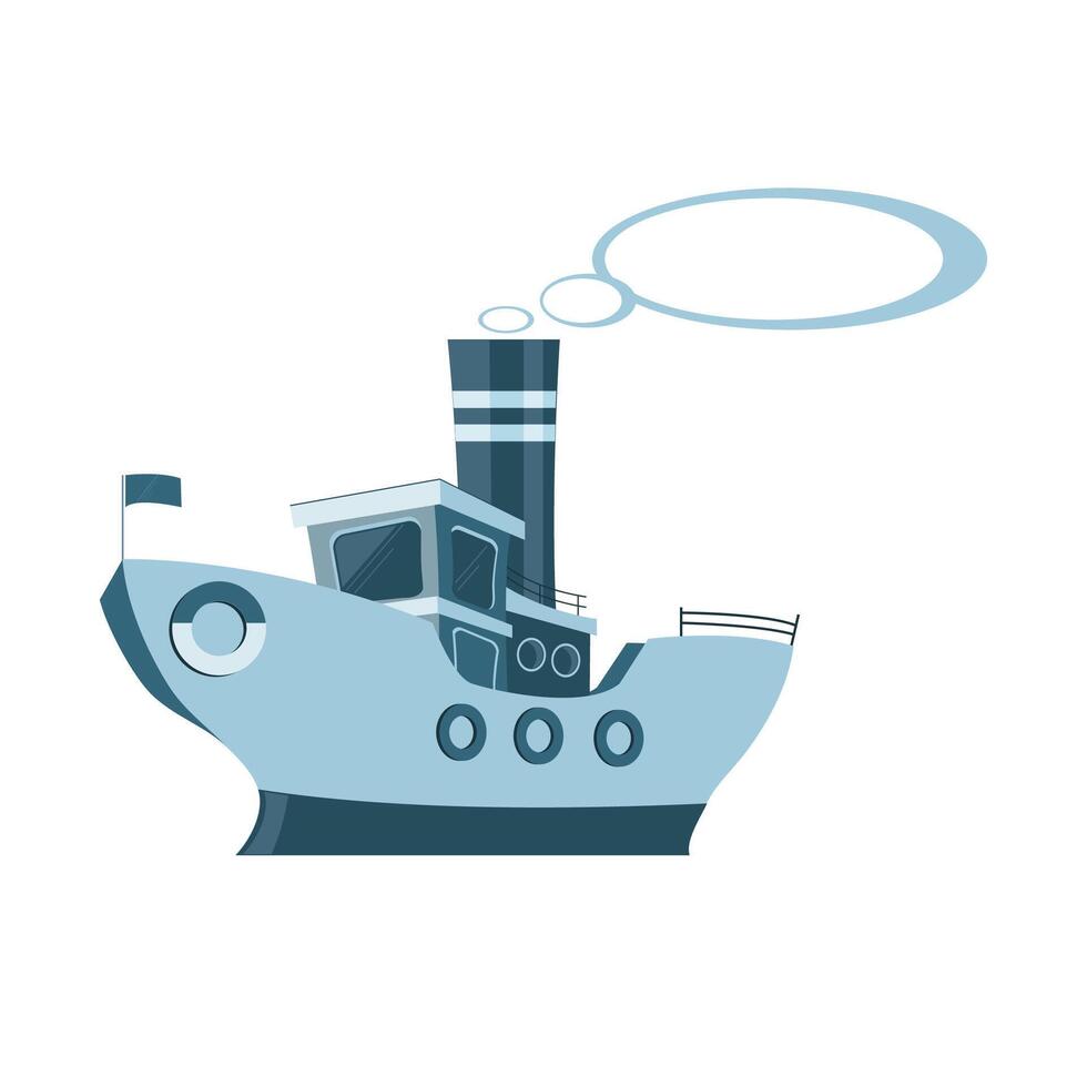 Drawn ship.Boat. illustration. vector