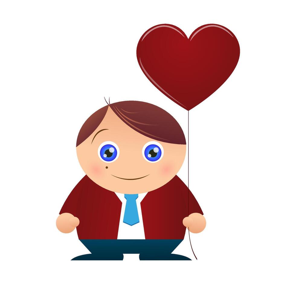 Love boy.Red heart. Valentine's day. illustration. vector