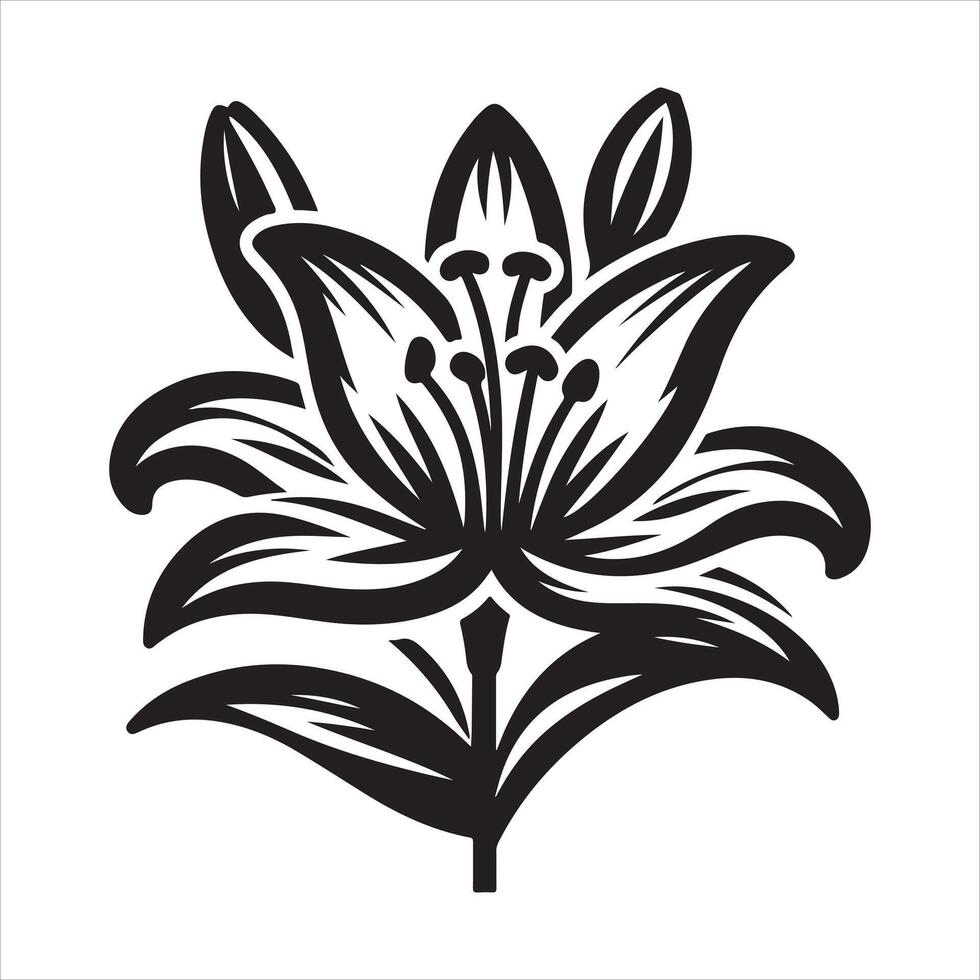 Lily flower , silhouette EPS vector