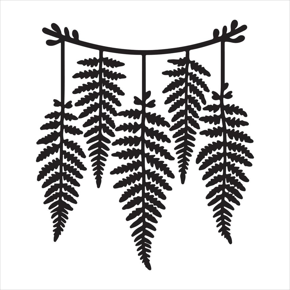 Hanging Fern EPS, silhouette vector
