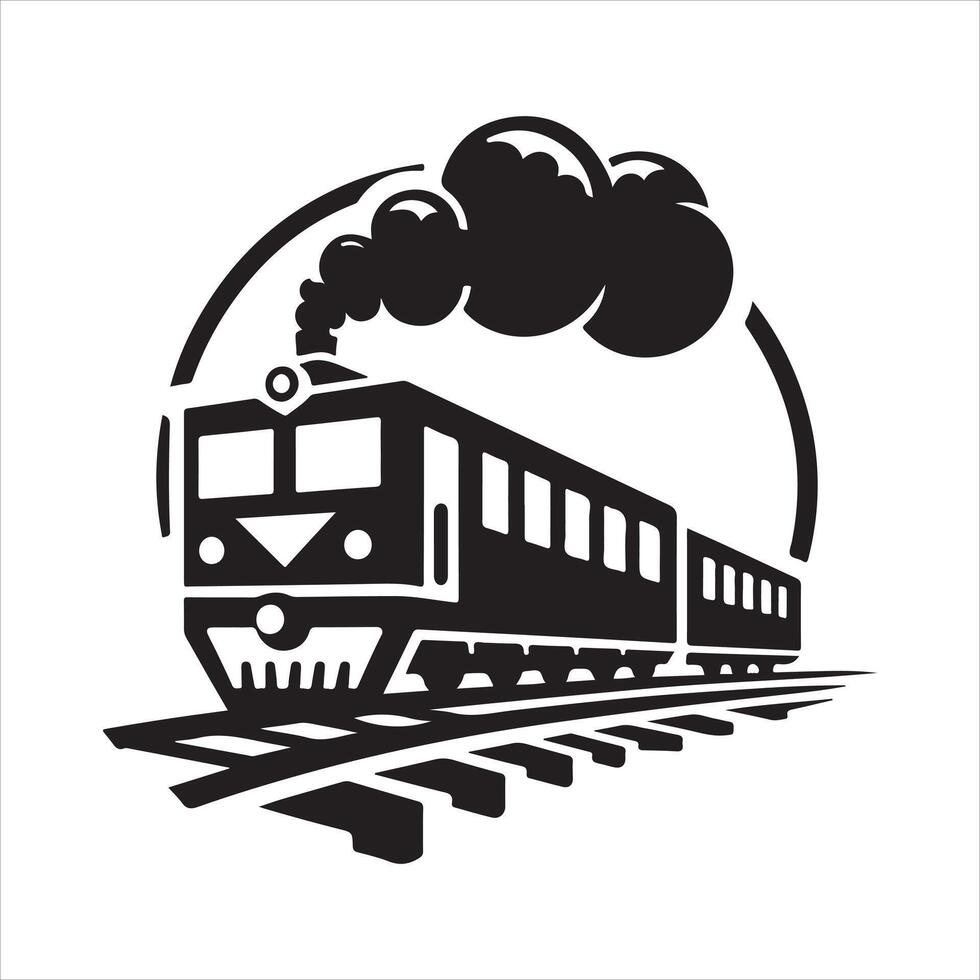 Train silhouette art illustration vector