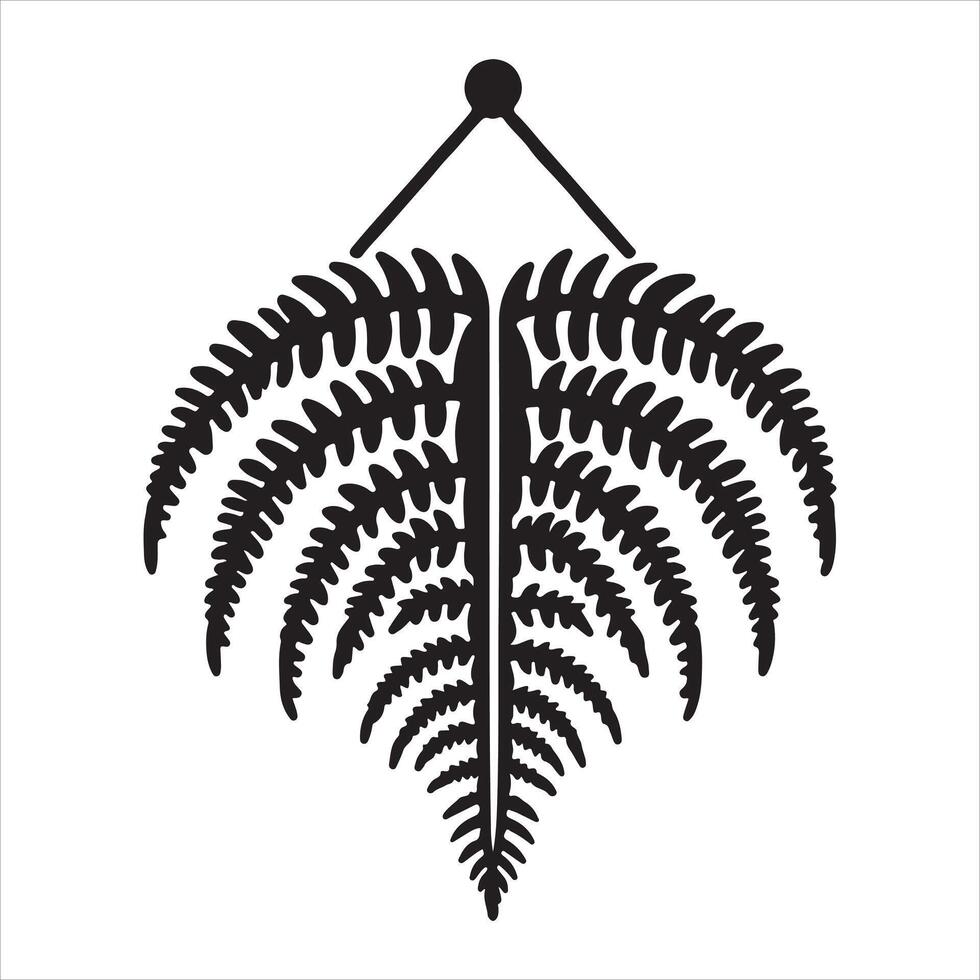 Hanging Fern Art Illustration vector