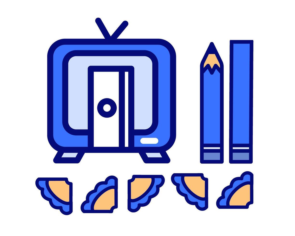 Illustration of sharpener with cute television character, perfect for kids study stuff vector