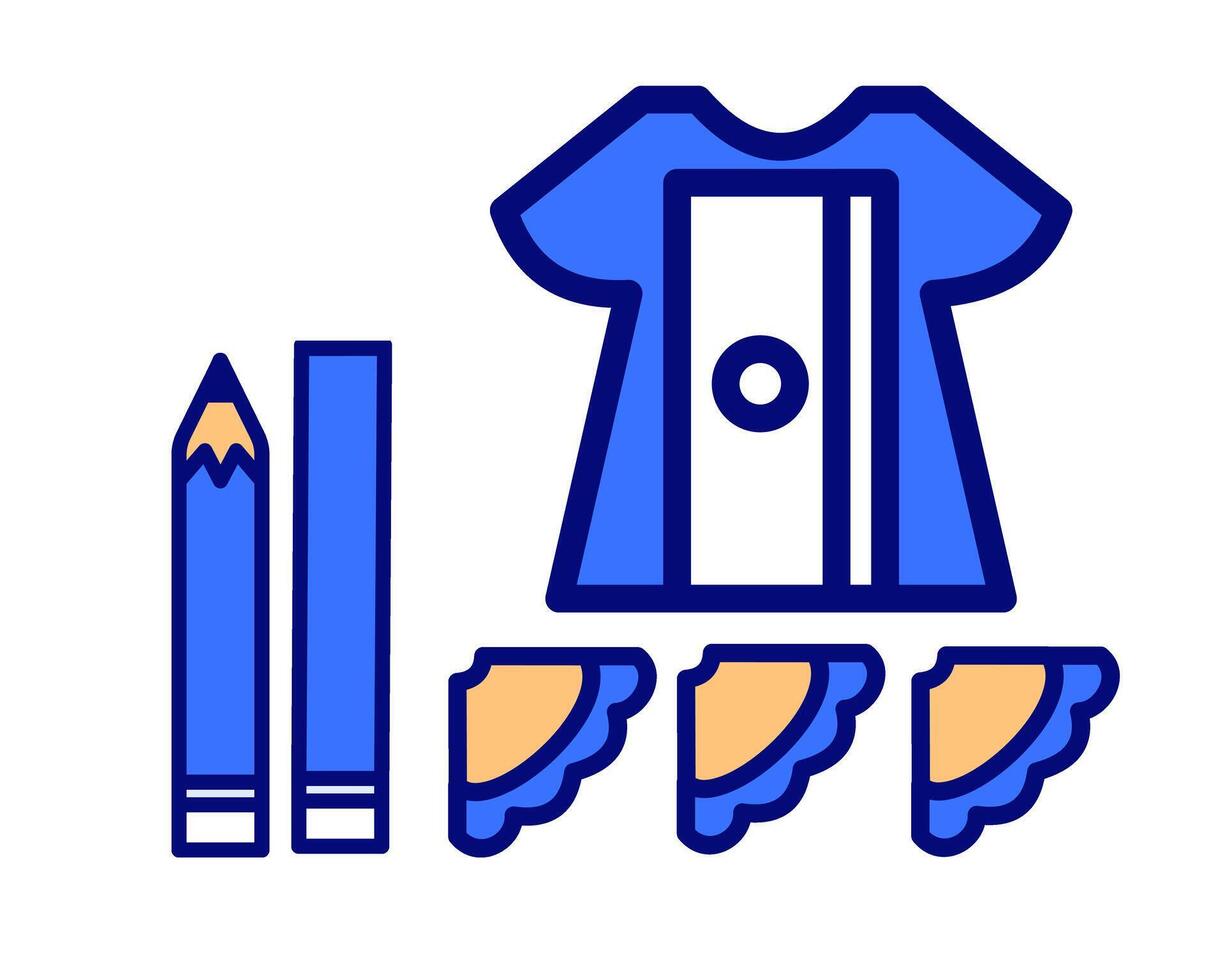 Illustration of sharpener with blue dress character, perfect for kids study stuff vector
