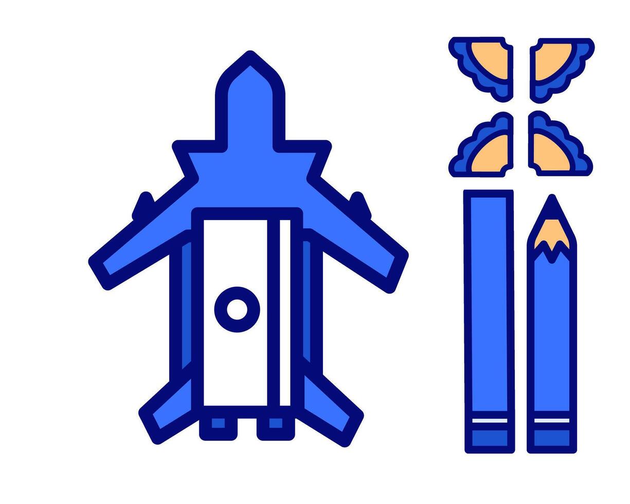 Illustration of sharpener with air plane character, perfect for kids study stuff vector