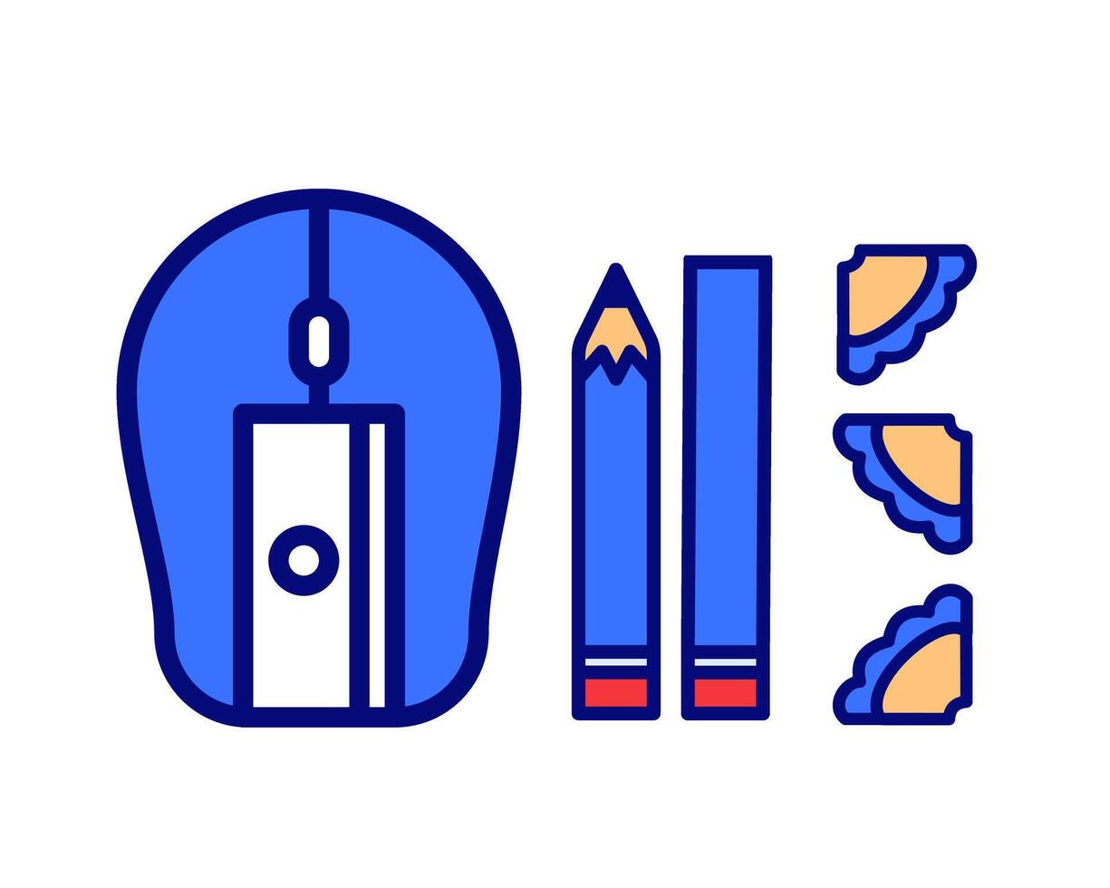 Illustration of sharpener with mouse technology character, perfect for kids study stuff vector