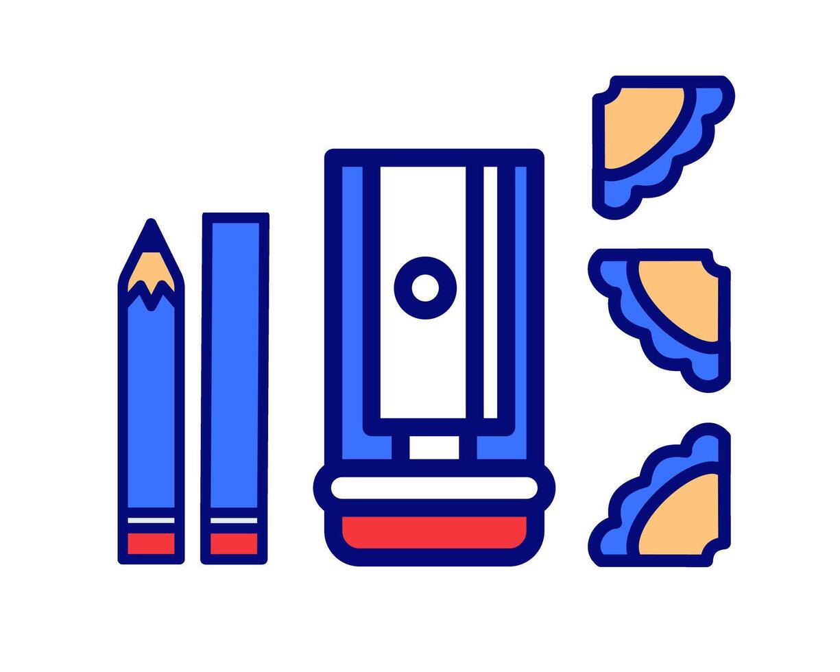 Illustration of sharpener with blue pencil character, perfect for kids study stuff vector