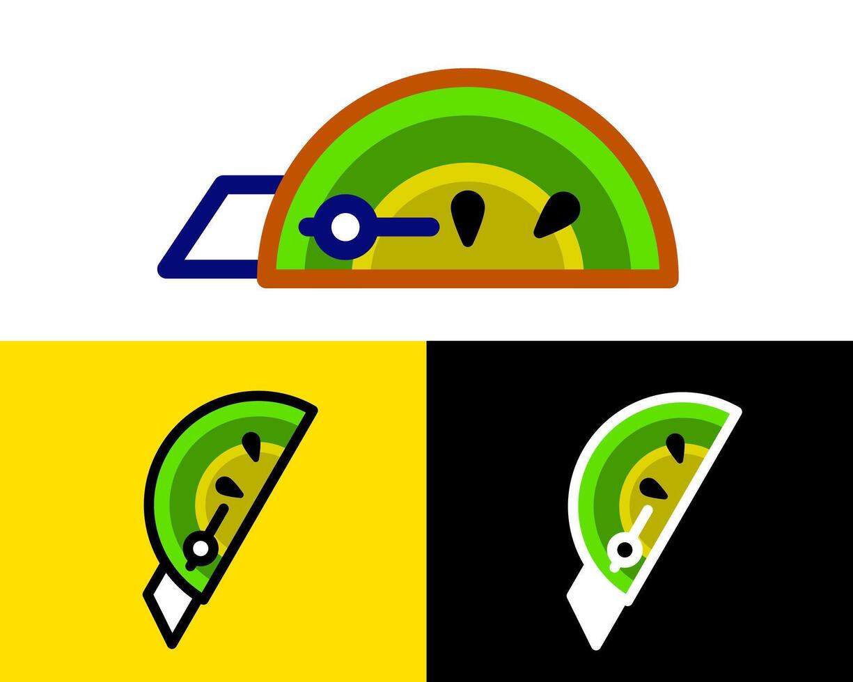 Illustration of a Playful Kiwi Cutter Character A fun kiwi shaped mini cutter character, ideal for creating fun fruit shapes for snacks and lunches vector