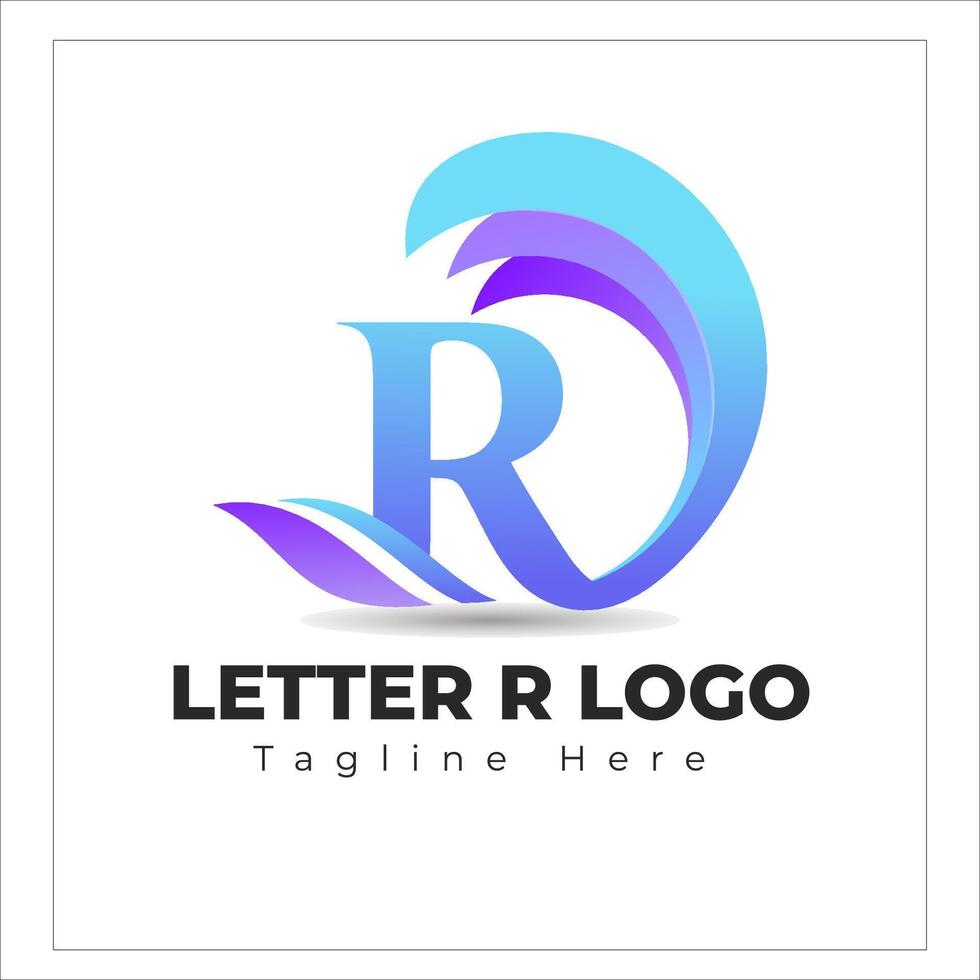 luxury letter R logo design vector